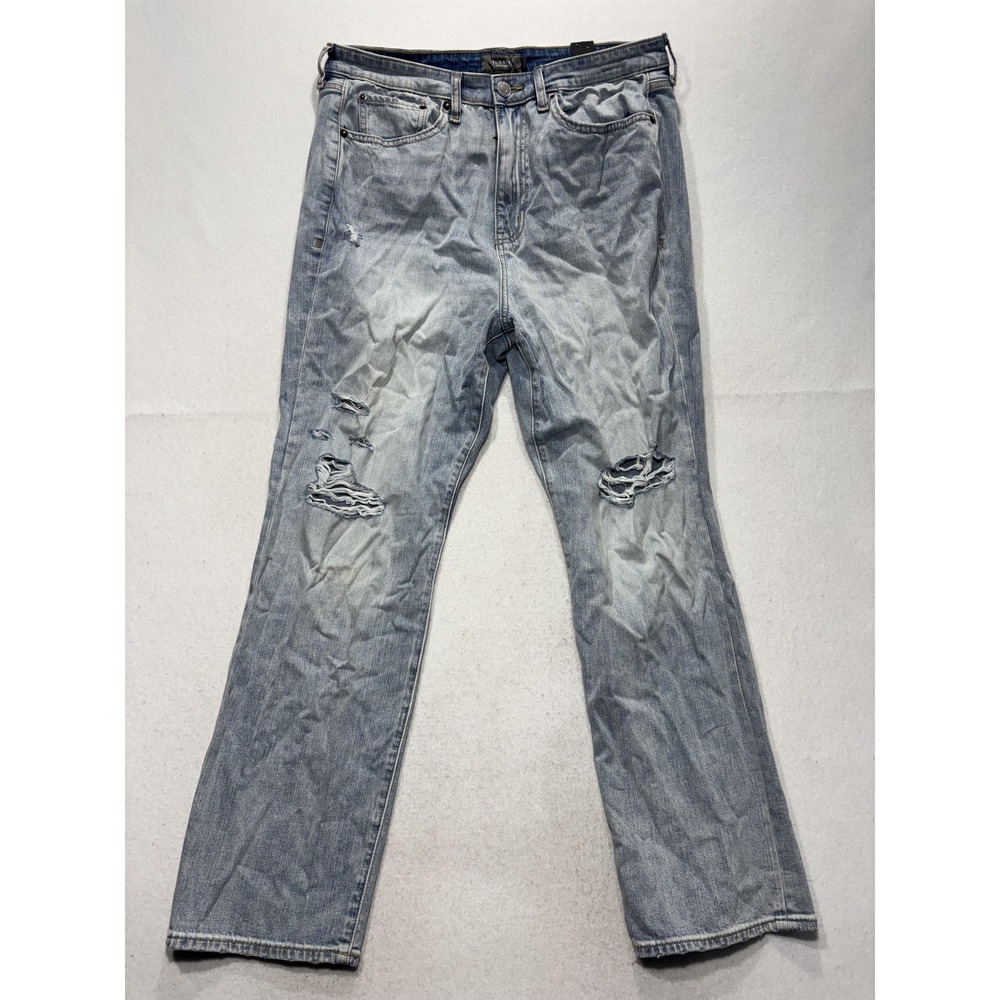 Torrid Jeans Womens 14 Plus Blue Light Wash High Rise Straight Distressed 36x30